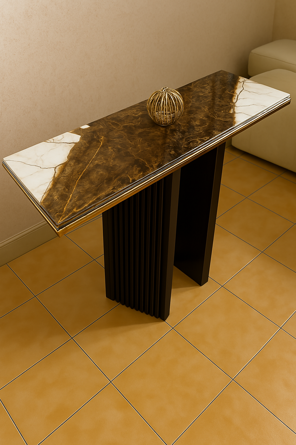 Marble Brown Console