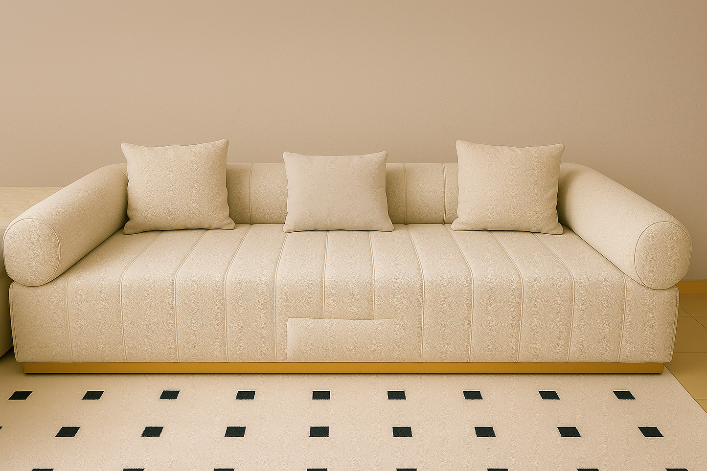 Ivory Fleck Sofa Set
