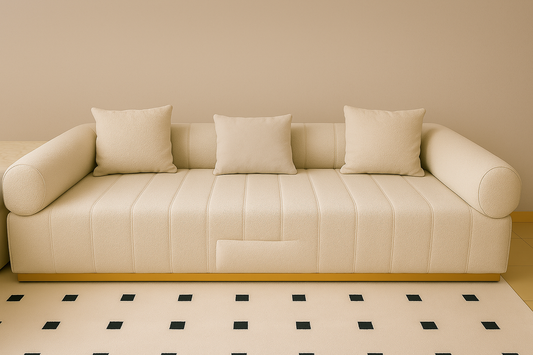 Ivory Fleck Sofa Set